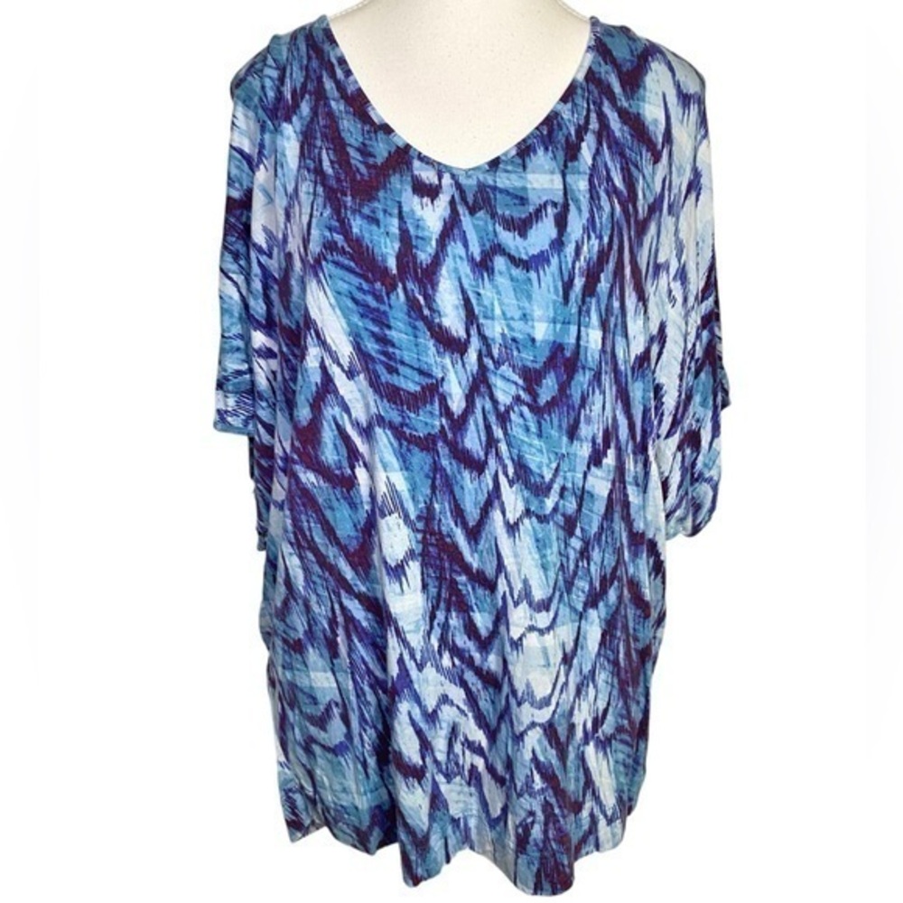 Belle Gray by Lisa Rinna Belle Blue Tunic Dolman Sleeves